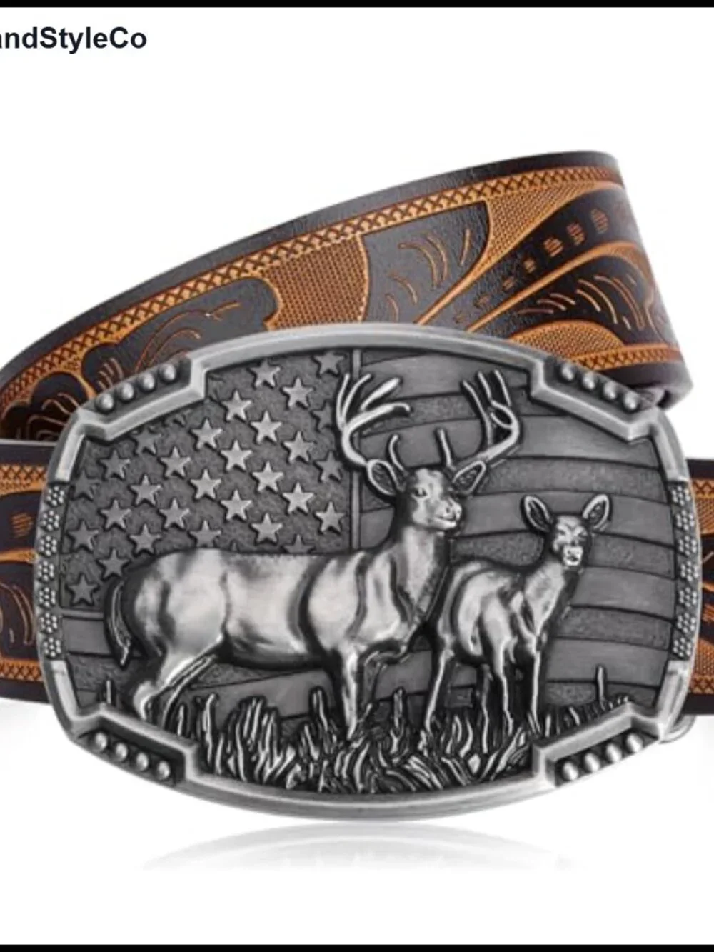 Western Cowboy Leather Belt for Men Women, Genuine Cowhide, Removable Snap